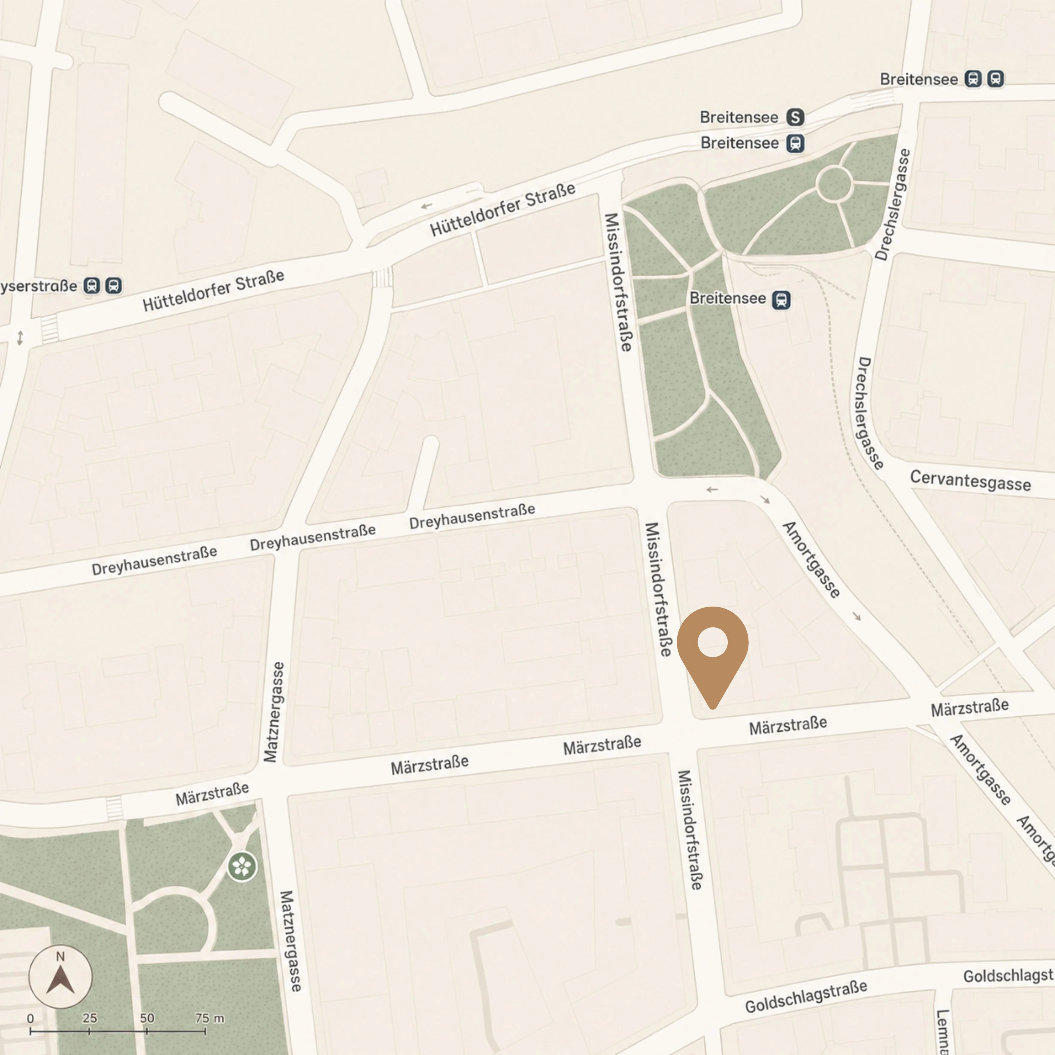 Lageplan Detail – Missindorfstraße 26 / Ecke Märzstraße, 1140 Wien-Penzing